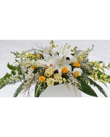 Winter Thaw Casket Spray Flower Arrangement