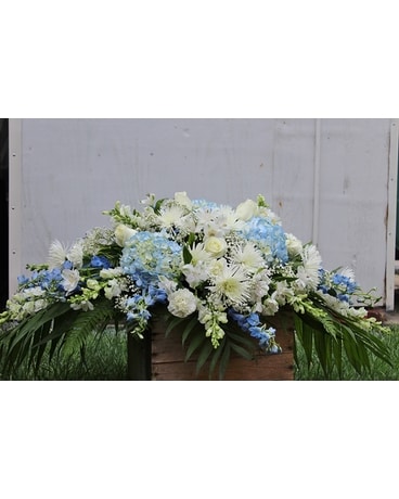 Sea foam Casket Spray Flower Arrangement