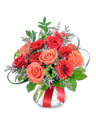 Scarlet Fire Flower Arrangement