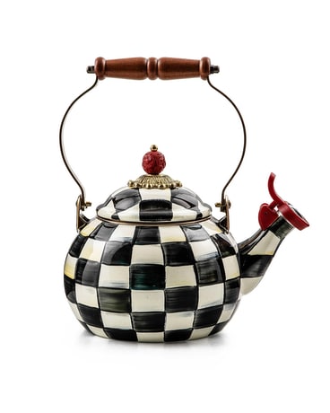 Courtly Check Enamel Whistling Tea Kettle Custom product