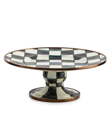 Courtly Check Enamel Pedestal Platter - Mini Custom product