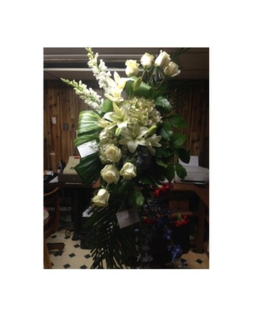 White Rose Spray Sympathy Arrangement