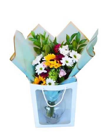 Wrapped Bunch Gift Flower Arrangement