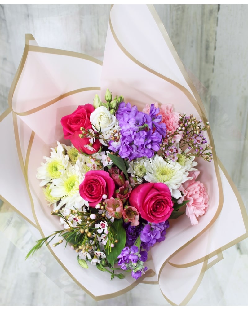 Sweet Somethings Wrapped Bouquet in Quincy MA - Fabiano Florist
