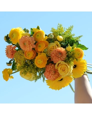 Designer's Choice of Yellow and Orange Flower Arrangement