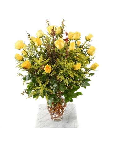 Two Dozen Yellow Roses Flower Arrangement
