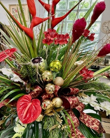 Designer's Choice Seasonal Tropical Christmas Flower Arrangement