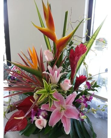 Tropical spring Flower Arrangement