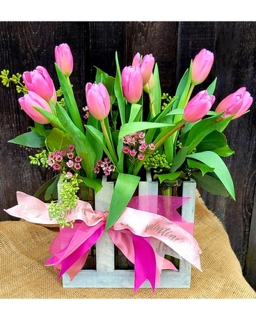Pretty Pink Tulips Flower Arrangement