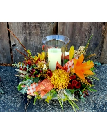 Falls Glow Centerpiece Flower Arrangement