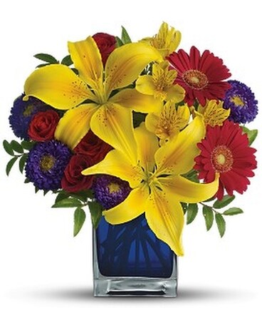 Teleflora's Blue Caribbean Flower Arrangement