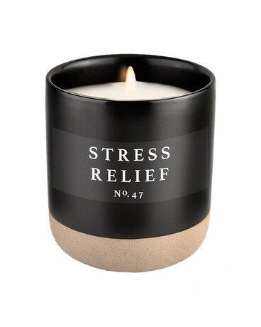 Stress Relief Black Stoneware Jar Candle Jar Candle