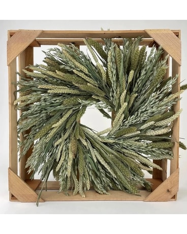Mixed Green Grains Wreath Wreath