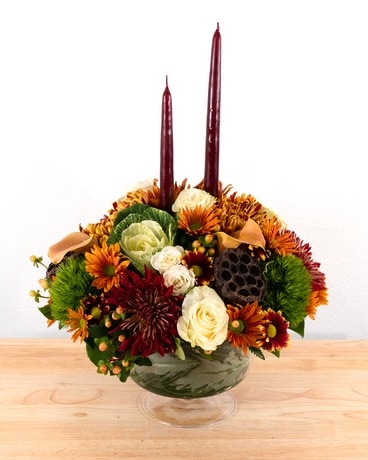Family Chalice Centerpiece Flower Arrangement