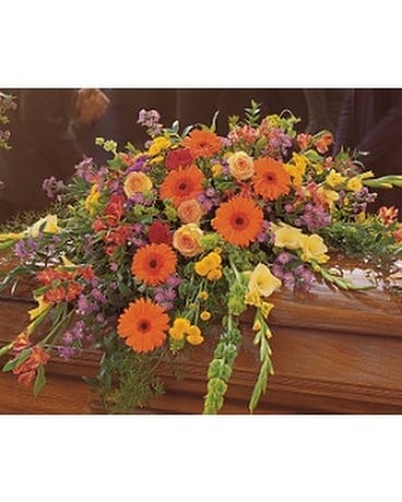 Summer Sentiments Casket Spray Funeral Casket Spray Flowers