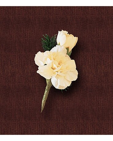 Miniature White Carnation Boutonniere Boutonniere