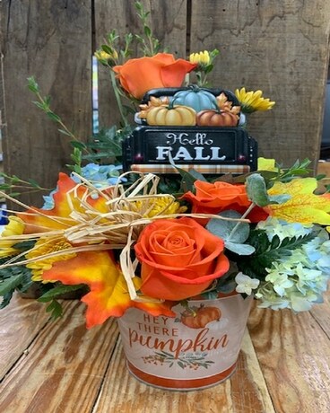 Hey There Pumpkin Flower Arrangement