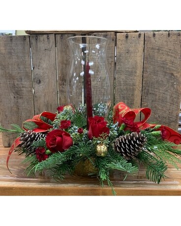 Christmas Classic Centerpiece Flower Arrangement