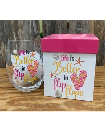 Life is Better in Flip Flops Glass