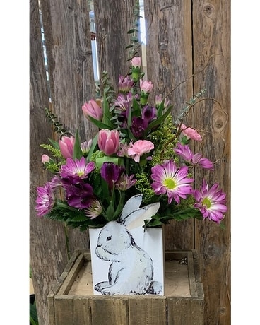 Bunnies and Blooms Flower Arrangement