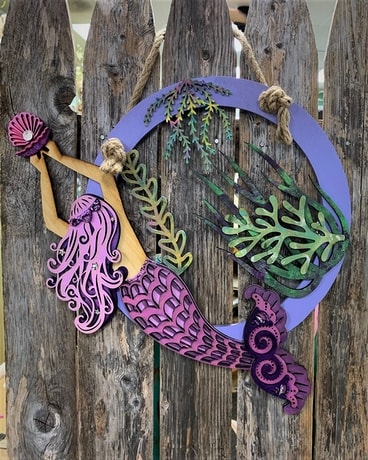 Mermaid Plaque Flower Arrangement