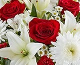  Scarletts Flowers Sympathy Red and White 