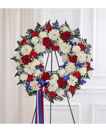 Red White and Blue Standing Wreath
