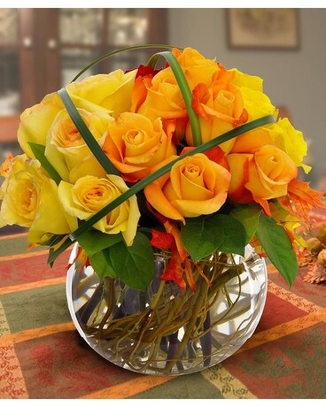 Sorbet Rose Bowl Flower Arrangement