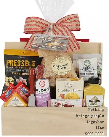 Gourmet Gift Crate Flower Arrangement