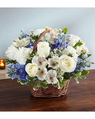 Peace, Prayers & Blessings™ Blue & White Flower Arrangement