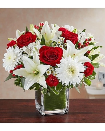 Healing Tears™ Red & White Flower Arrangement