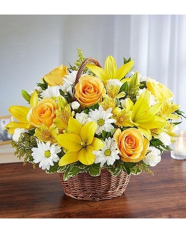 Peace, Prayers & Blessings™ Yellow & White Flower Arrangement
