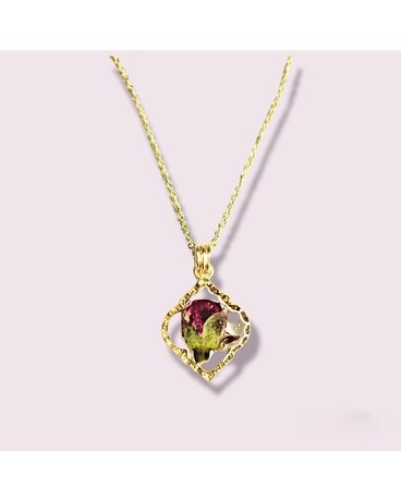Timeless keepsake Necklace- Crystal Rose Pendant Specialty Arrangement