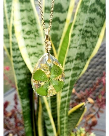 Timeless Keepsake Necklace Four Leaf Clover Specialty Arrangement