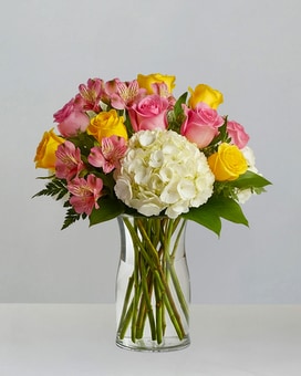 Pastel Rose and White Lily Cube Bouquet in Bradenton FL