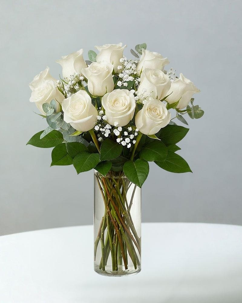 Compact White Roses Two Dozen Compact White Roses in Bradenton FL - Scarlett's Flowers & Gifts