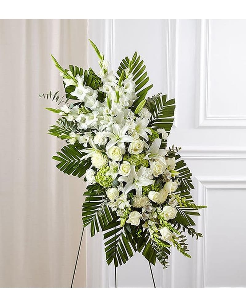 VITIELLO作カメオルース 244 Blue Rose Memorial Standing Spray – Elegant Funeral