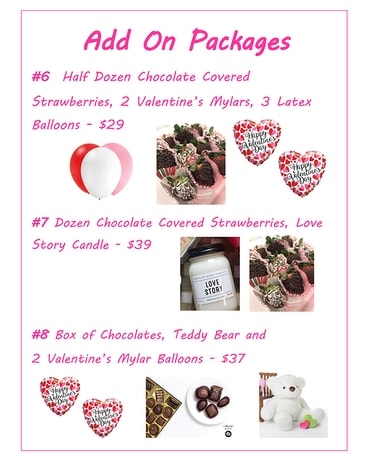 Valentine Add On Packages Flower Arrangement