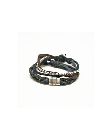 Silver Beads Men's Bracelet Set Gifts