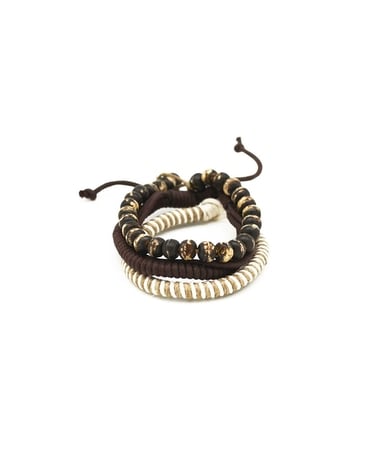 Twisted Leather and Twine Brown Men's Bracelet Gifts