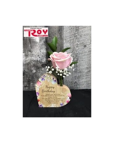 Heart Bud Vase Flower Arrangement