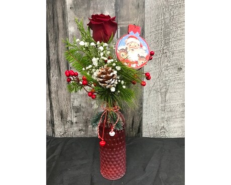 Christmas Bud Vase Flower Arrangement