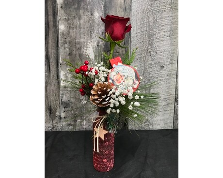 Mini Christmas Bud Vase Flower Arrangement