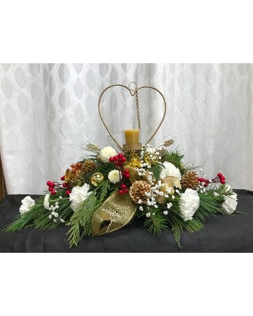 Golden Christmas Flower Arrangement