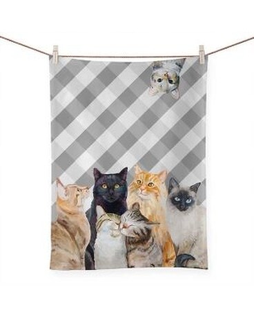 Greenbox Feline Friends Cat Bunch Tea Towel Gifts