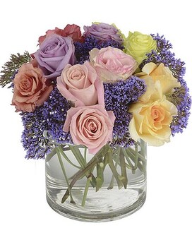 Winter Rose Vase Arrangement size,  inches height and  inches wide.
