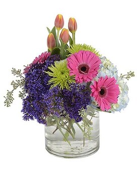 Summer Beauty Vase Arrangement size,  inches height and  inches wide.
