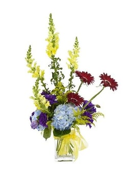 Simple Pleasures Vase Arrangement size,  inches height and  inches wide.