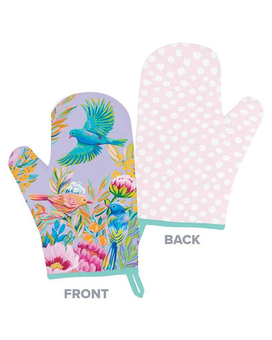 Garden Grown Birds Oven Mitt size,  inches height and  inches wide.