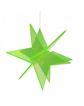 Green Star Ornament Suncatcher size,  inches height and  inches wide.